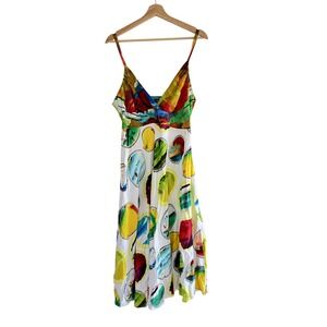 Jams World Rare Vintage Hawaiian Floral Slip Dress Rayon Tropical Boho Beach XL